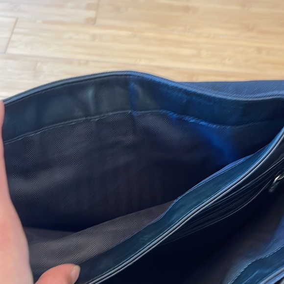 Brooks Brothers Leather/Canvas Messenger Bag Laptop Bag Black - Picture 12 of 17